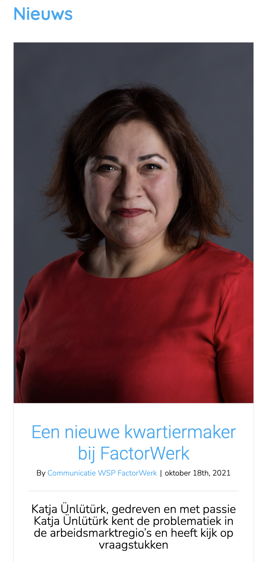 Nieuwe Kwartiermaker FactorWerk